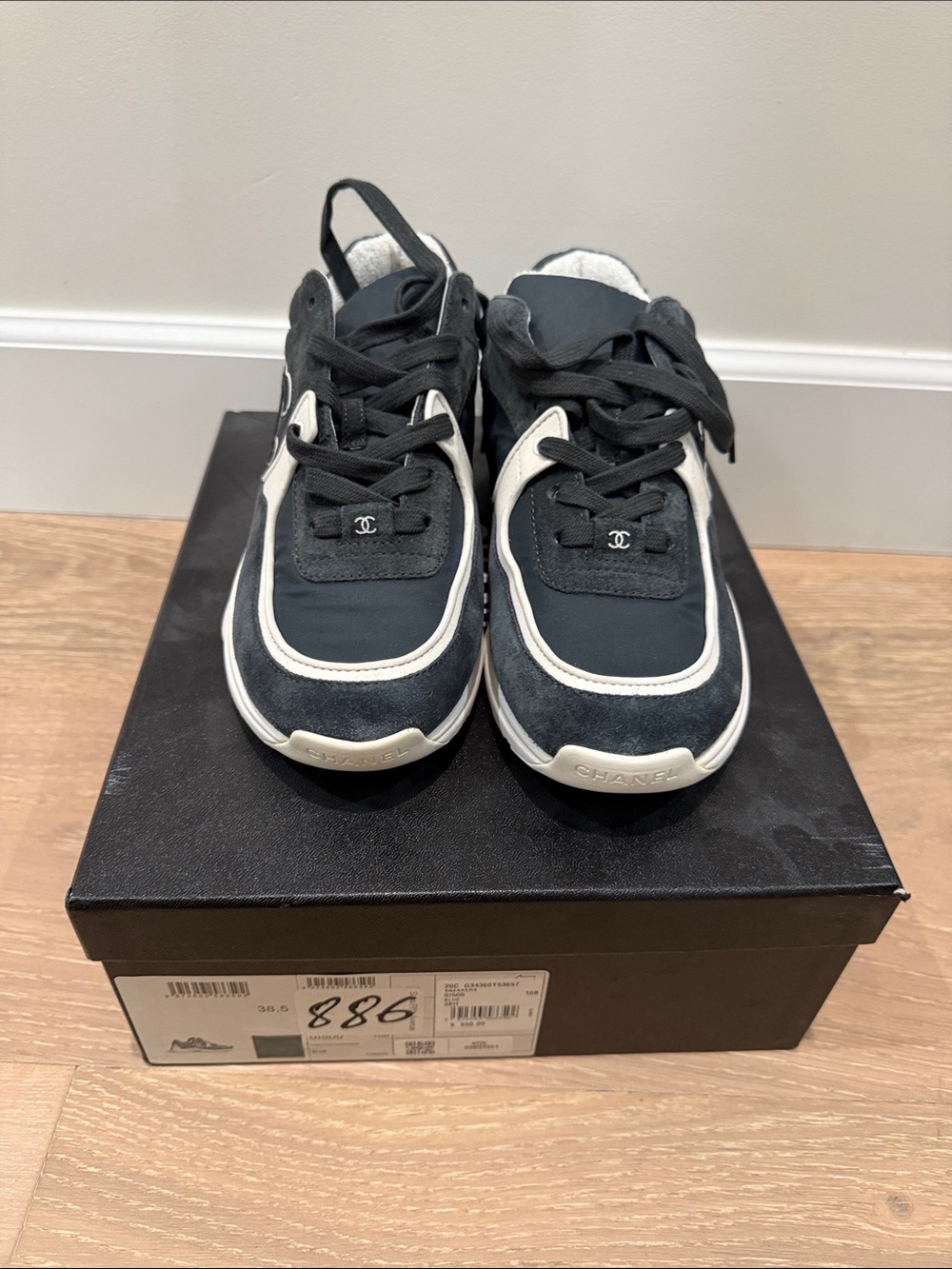 Authentic brand new CHANEL Suede CC Logo Sneakers